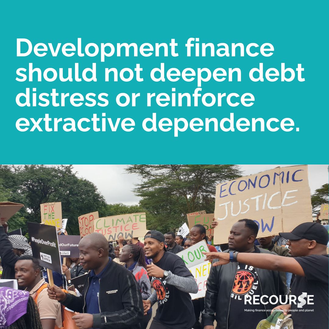 RecourseTeam's tweet photo. Development finance should not deepen debt distress or reinforce extractive dependence. Long-term resilience requires financing approaches that support economic diversification, public investment and rights-based development. #AfDBAM2026 https://t.co/pBsFxJg6Bt