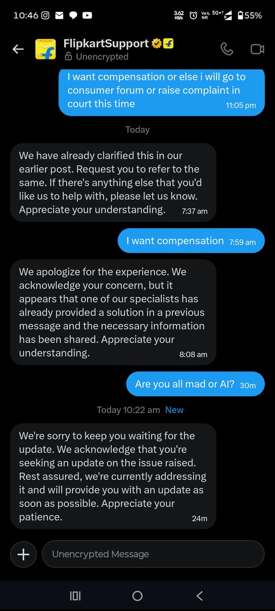 Abhay30121997's tweet photo. @flipkartsupport See what you have replied. https://t.co/3xk5TbJjZj