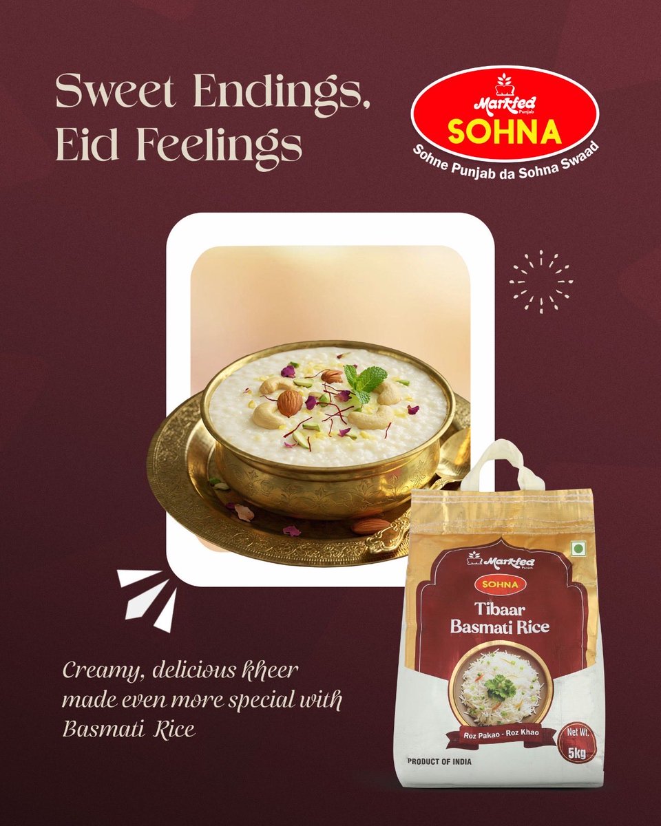 SOHNA_Markfed's tweet photo. Feasts. Family. Festivities. 🌙✨

May your Eid table always stay full of love, laughter &amp; delicious memories ❤️

Eid Mubarak from Sohna!

#EidMubarak #Sohna #FestiveMoments https://t.co/GNZv59YI1m