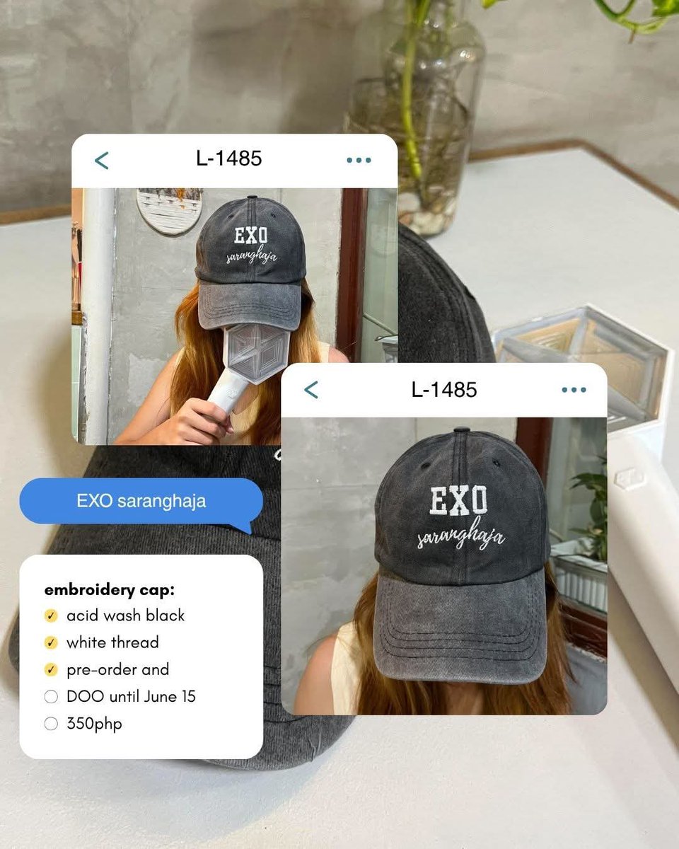 havenlycraft's tweet photo. EXO SARANGHAJA Cap 🩶

₱350 
Acid wash black, white thread
DOO/DOP: June 15, 2026
MOD: J&amp;T 

➡️ https://t.co/7GLrL2RE9O

#exhorizoninmanila #EXhOrizon https://t.co/ZOZMQaykAC