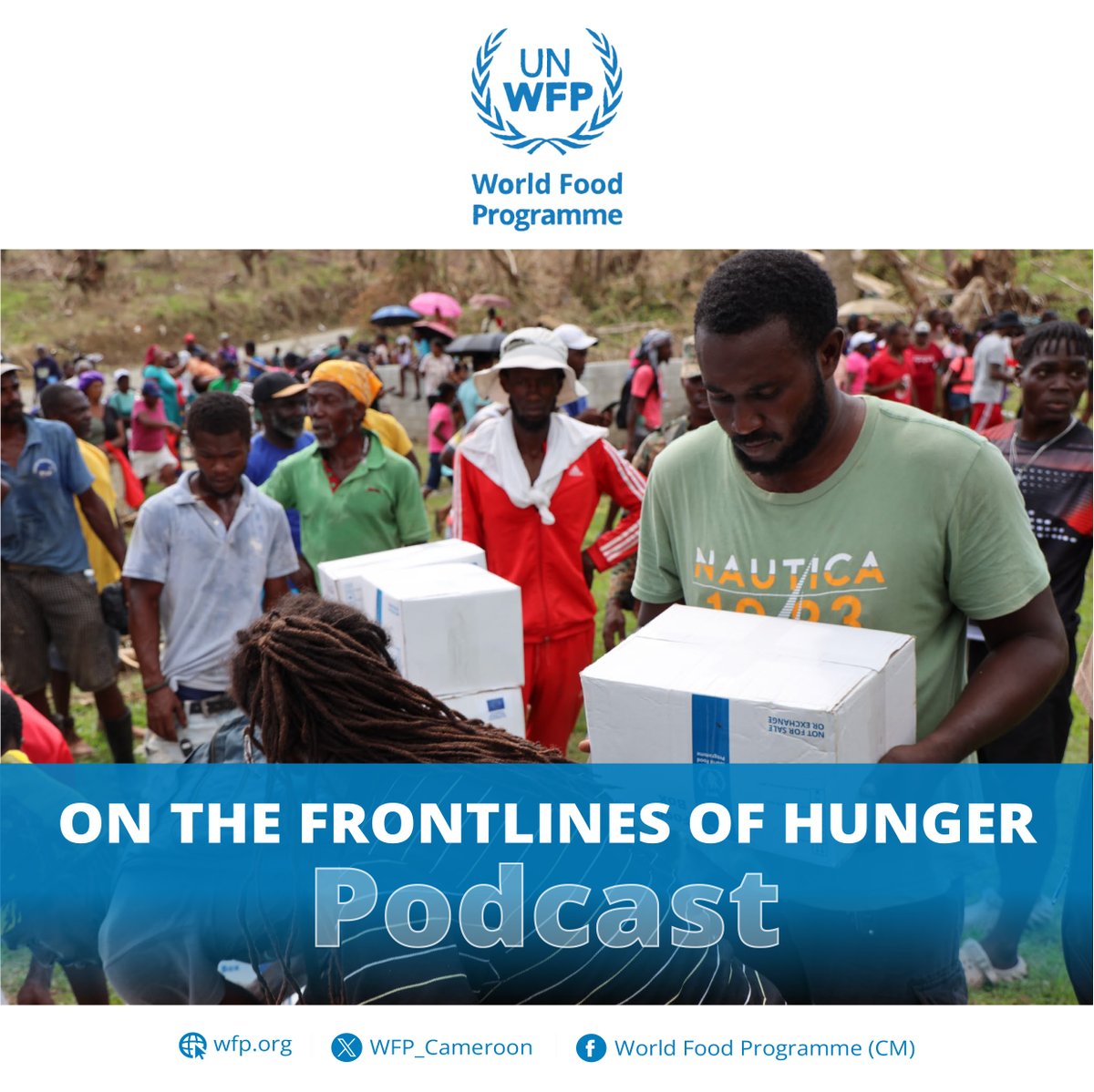 WFP_Cameroon's tweet photo. #Cameroon 🇨🇲
🎧 New Podcast Episode alert
As the #leanseason approaches, millions in 🇨🇲 face rising hunger and impossible choices about how to feed their families.
In On the Frontlines of Hunger podcast, hear how funding shortfalls are forcing @WFP to scale back assistance just as needs are rising.
#WFP urgently needs USD 40 million to sustain lifesaving support through September and prevent a worsening crisis.
🔗 Listen here: https://t.co/CwcO3xTSuZ
#ZeroHunger
#FoodSecurity