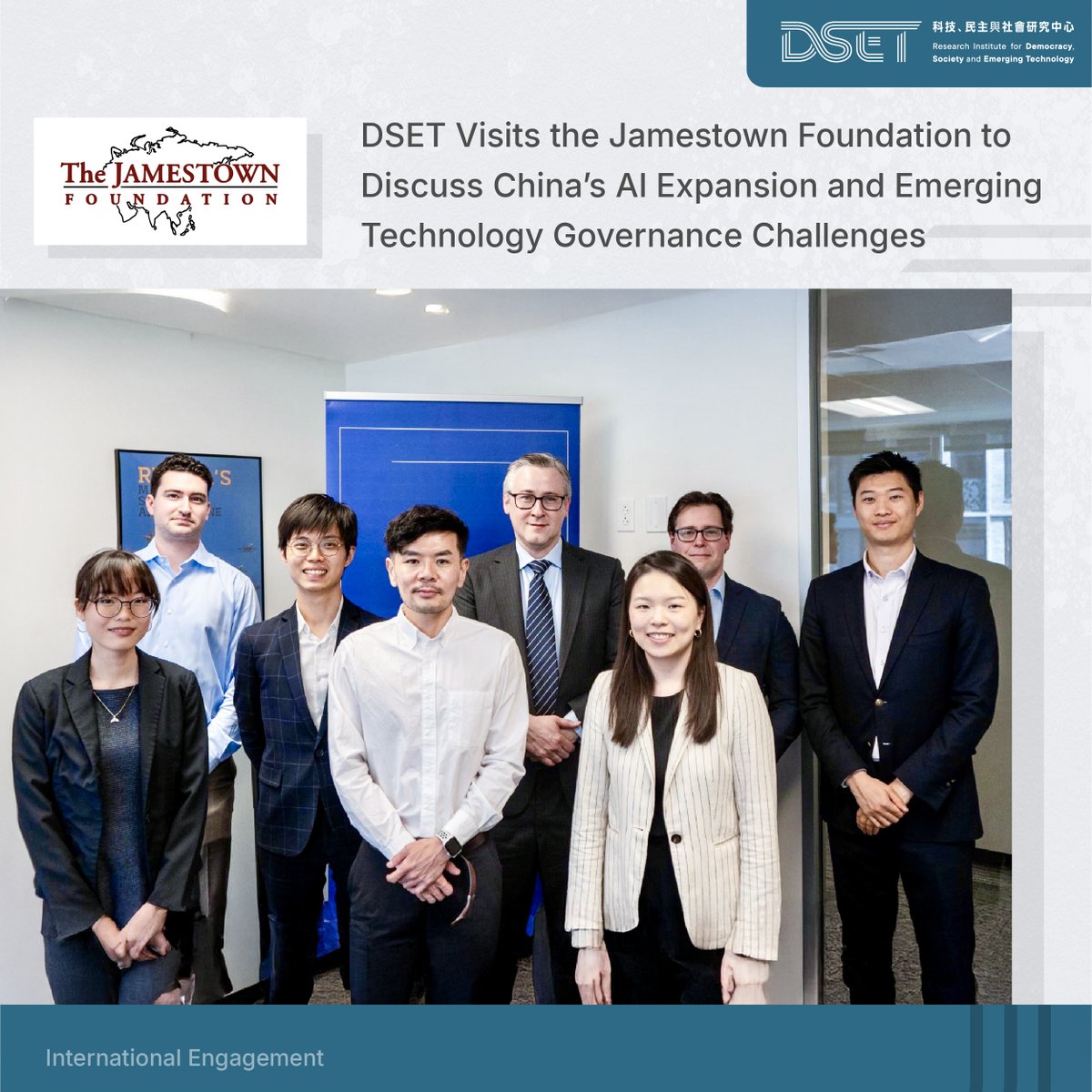 TaiwanDset's tweet photo. DSET met with the Jamestown Foundation to discuss China’s AI expansion, tech competition, and information manipulation risks.

Key takeaway: China’s AI ecosystem is evolving in ways that outpace current controls—through open models and modular innovation. https://t.co/jfl1CMXHDk