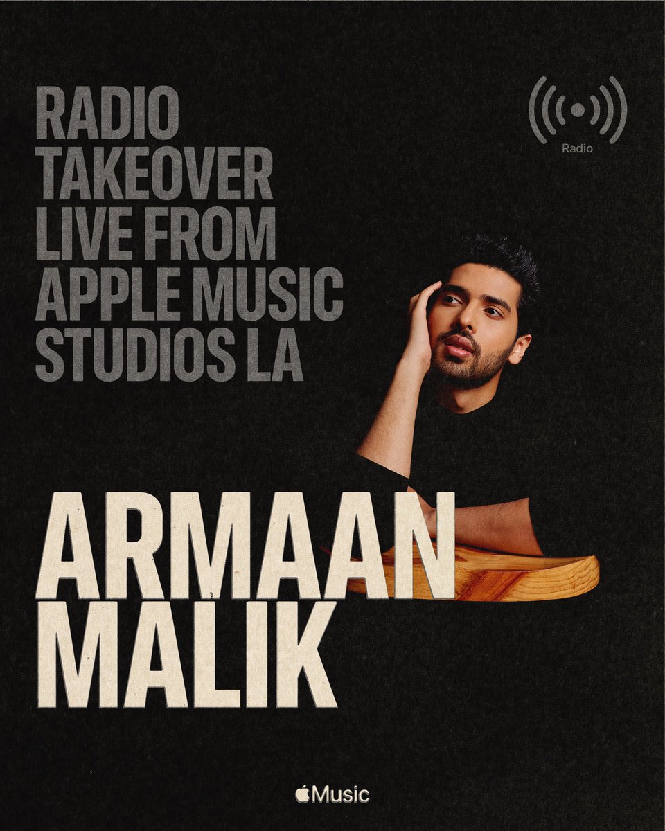 ArmaanMalik22's tweet photo. My @AppleMusic radio takeover is out now 📻 hope you enjoy the playlist, the conversations &amp; everything in between! 

Also snuck in a little WIP demo from one of my LA sessions… so there’s def a few surprises in there 👀 

Happy listening x

https://t.co/gOmWE36AEw https://t.co/PeQFKLItyt