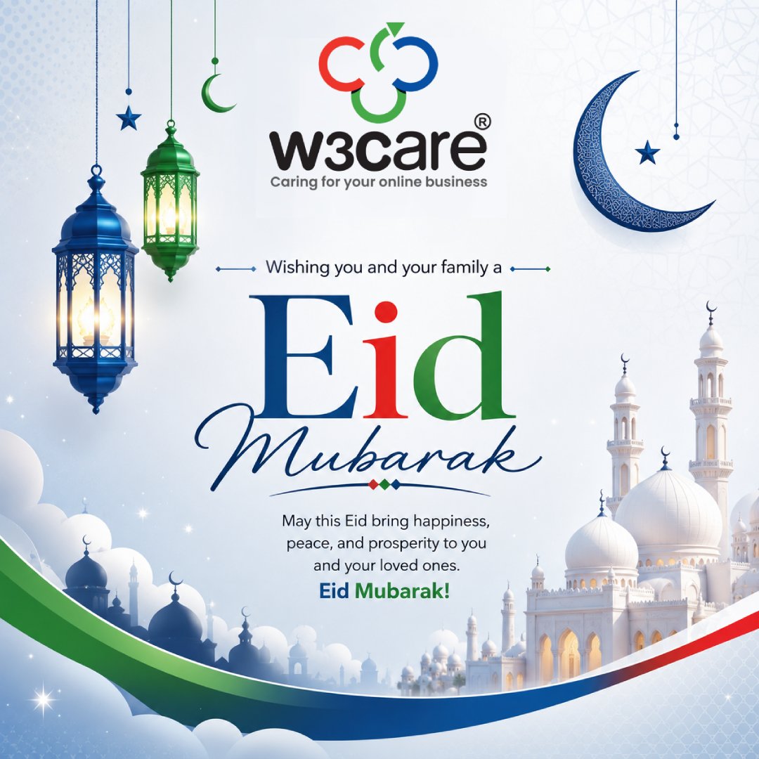 w3care's tweet photo. 🌙 Eid Mubarak from W3care! ✨

Wishing you peace, happiness &amp; prosperity this Eid. May your celebrations be filled with joy and blessings.

#EidMubarak #W3care #Eid #Celebration #FestiveVibes https://t.co/zc02QisEOz