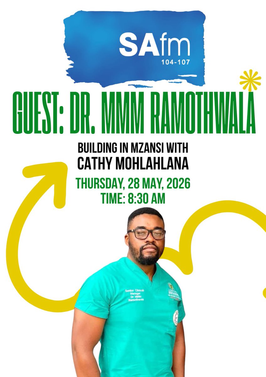 MikeRamothwala's tweet photo. Please 🙏🏾 SHARE and Tune in‼️I have been invited to SAfm BUILDING IN MZANSI with @CathyMohlahlana to discuss building a healthcare centre in Rural Tzaneen that offers specialised services like Cataract removals, G&amp;C scopes. Thobela Ke Yona 🙏🏾 https://t.co/RwXwMsp96B