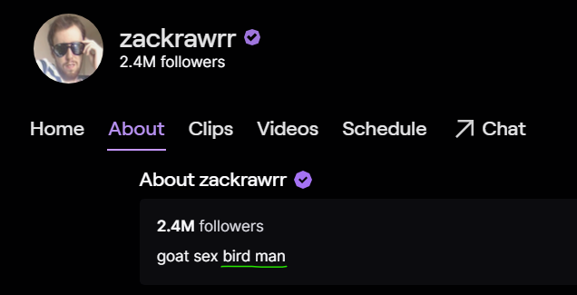 HlPH0P0P0TAMUS's tweet photo. The real reason #Birdman is so mad at #Asmon...

Is the Twitch bio https://t.co/LR1LLQtJ3S