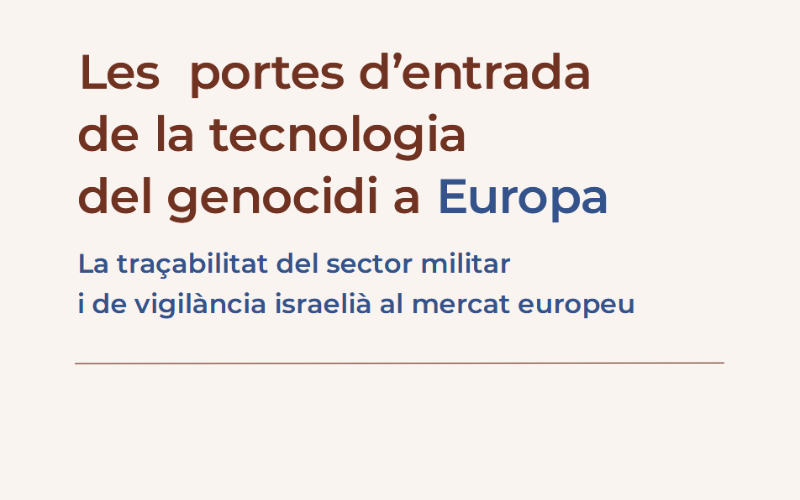 ObservatoriDHE's tweet photo. 🔴Empreses militars i de vigilància israelianes han intensificat la seva entrada i expansió al mercat europeu des de l’inici del genocidi.

🔍Una nova recerca de l’ODHE, @SUDScat, @novact__  i @centre_IRIDIA rastreja 9 portes d’entrada Europa.

🔗https://t.co/DF5eooAwsj https://t.co/p1xDmL31lr