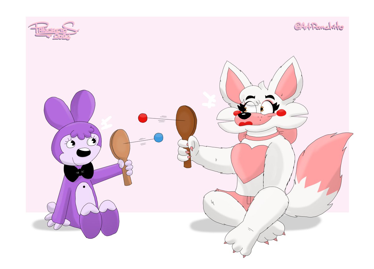 ArtPanchito's tweet photo. HIS FAVORITE TOY, PADDLEBALL.🦊🐰🏓
#fivenightsatfreddys2 #FiveNightsAtFreddy2 #MangletheFox #Mangle #thewaltenfilesfanart #TheWaltenFiles #twfBanny #BannytheRabbit #reference #fanart #artwork #DigitalArtist https://t.co/9u6bfgKrkj