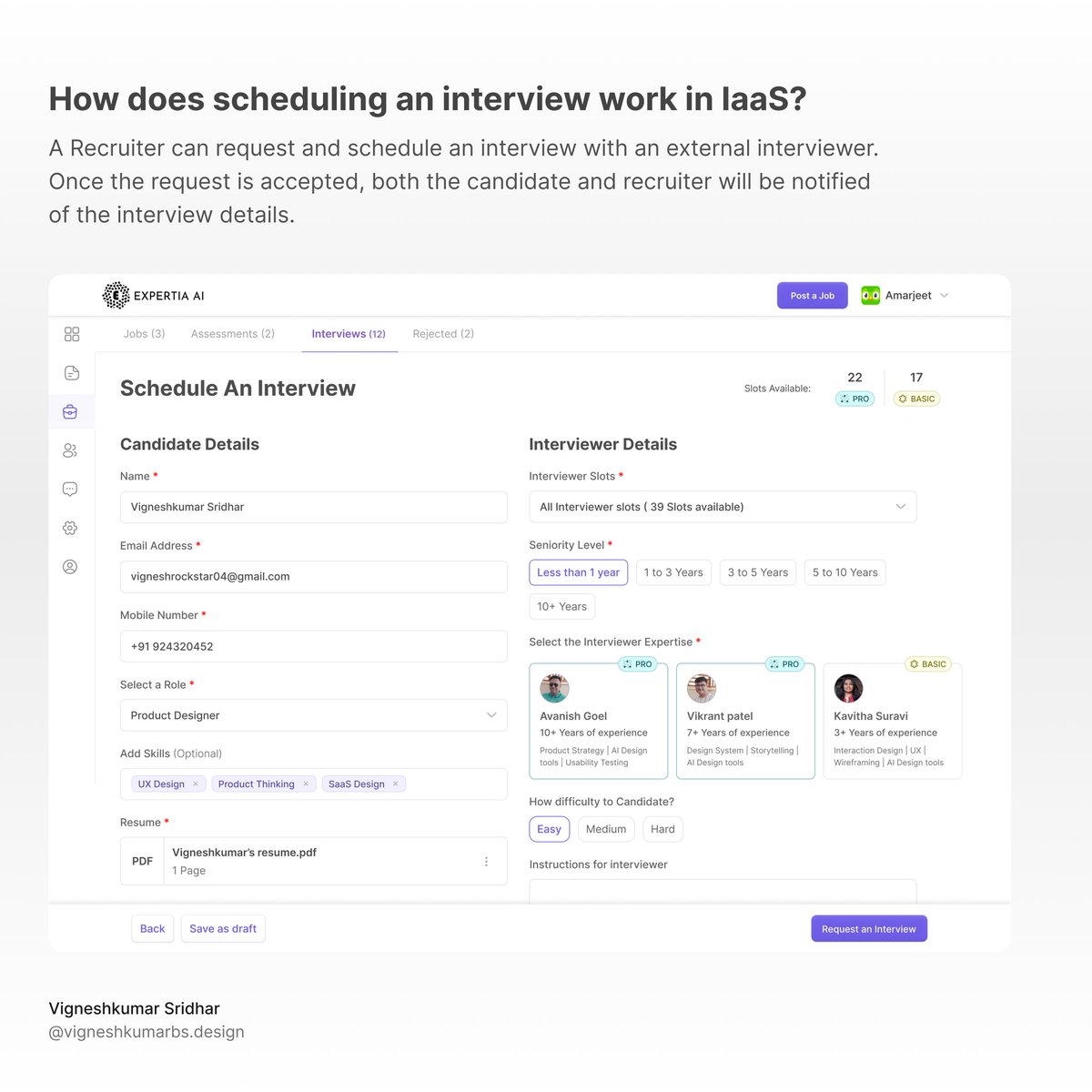 vigneshkumarbs's tweet photo. Iaas - Scheduling an Interview

A recruiter initiates the interview process by sending a request to an external expert interviewer, who must accept the scheduled date and time. Both the candidate and recruiter will be notified of the interview details. https://t.co/DJaJ07jtCW