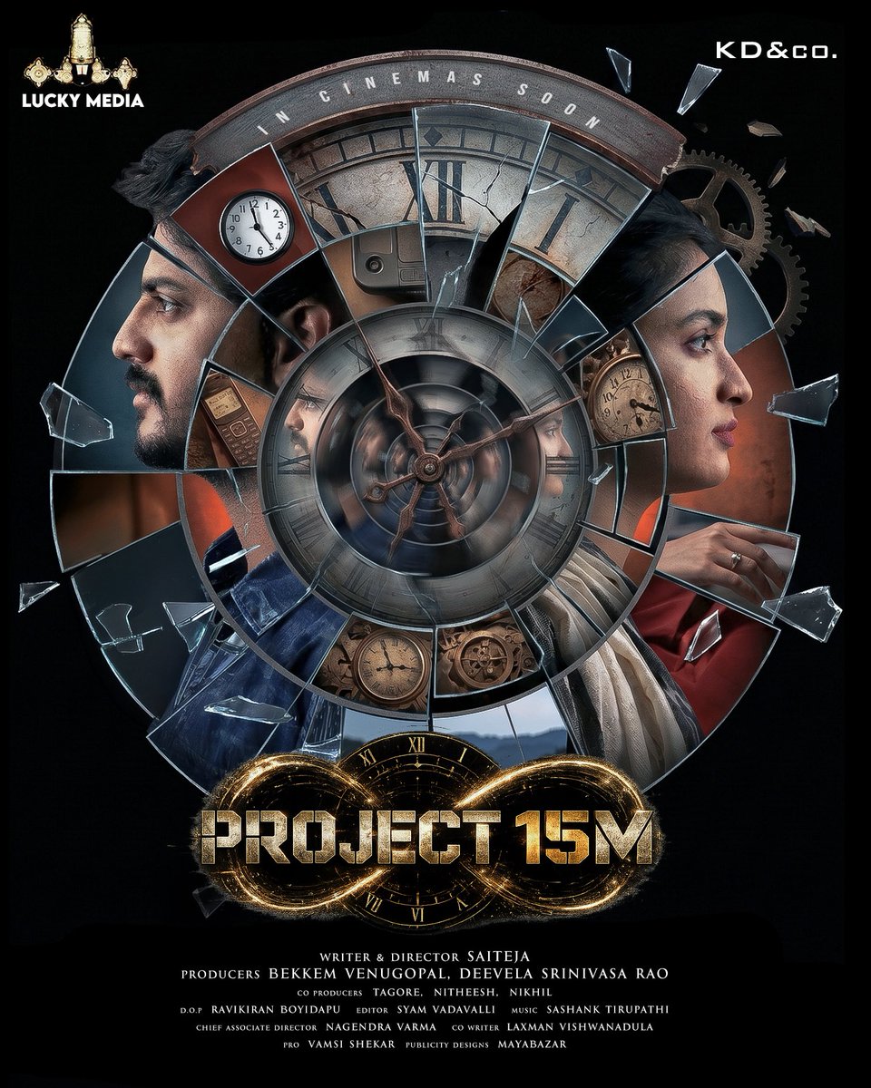IamEluruSreenu's tweet photo. Every clock tells a story… but this one hides a mystery. 🕰️👀

Presenting the intriguing first look of #Project15M - a mind-bending time loop thriller packed with mystery, emotions & suspense. 🔥🌀

#Project15MFirstLook

Written & Directed by #Saiteja.

🌟ing: @akhilrajuddemar @RathikaRavinder 
@luckymediaoff  @BekkemVenugopal  #RaviKiranBoyidapu #SyamVadavalli #SashankTirupathi @UrsVamsiShekar