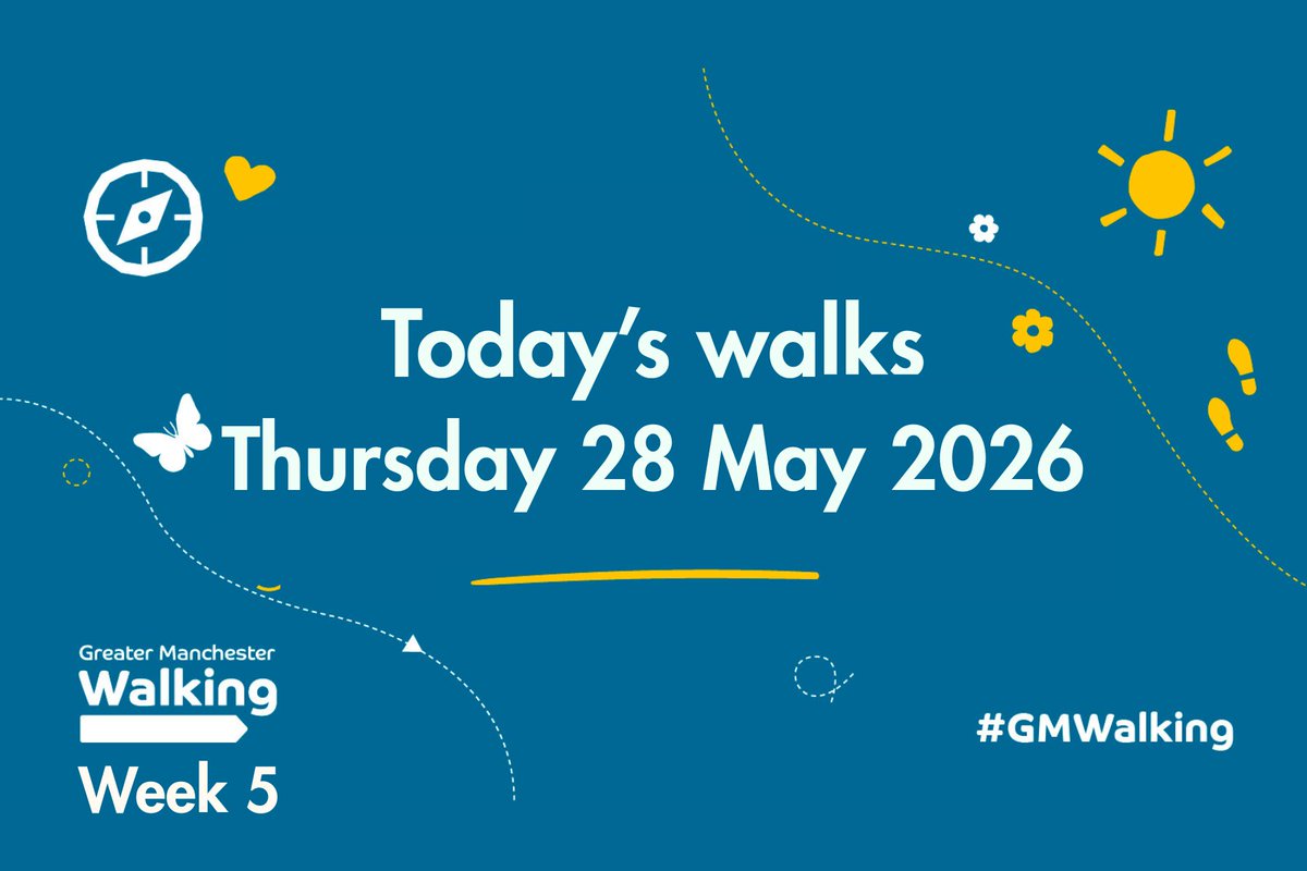 burylivewell's tweet photo. Today's #GMWalkingFestival walks 🥾

Thursday 28 2026

There are LOTS of great walks on today, find out more:
👉(  https://t.co/mpNO4y3NPo )

Benefits of walking &amp; local walking groups
👉 ( https://t.co/aElVSYqoR2 )

#KeepBuryMoving #LiveWellService #walking #WalksinBury https://t.co/hXPvhqrg7c