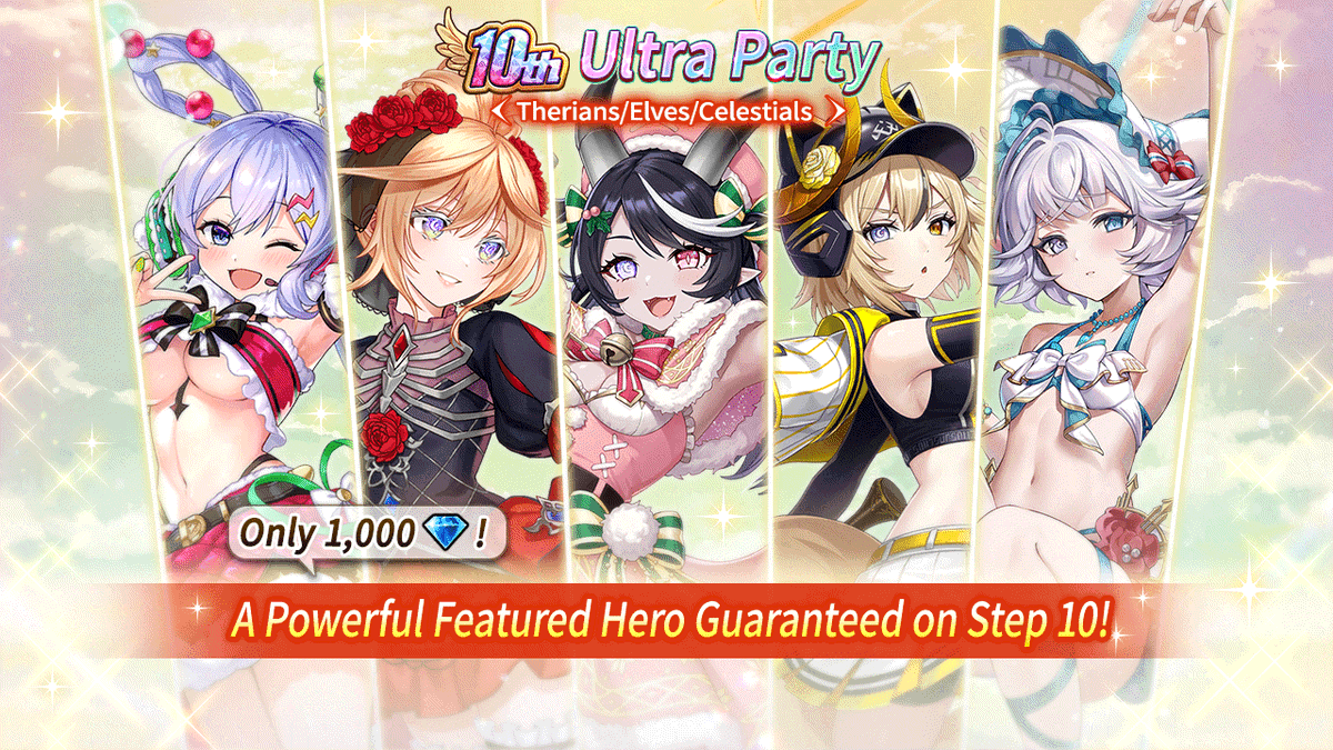vconnect_en's tweet photo. ⚡Ending soon!⚡
Ultra Party Now Available!

All Steps cost 1000 Diamonds!
1 featured hero guaranteed on Step 10✨

Therians, Elves, and Celestials only!

✅Availability
Now - 6/6 06:00 UTC

#ValkyrieConnect https://t.co/JUWaHXp8oG