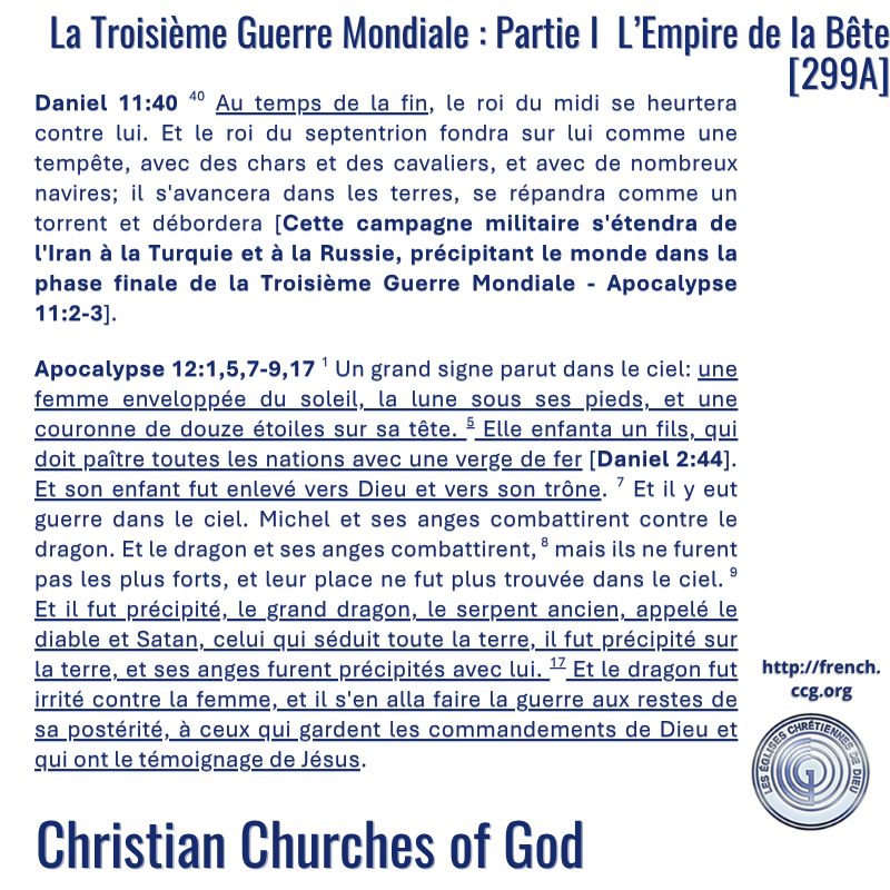 CCGFrancophone's tweet photo. Ce document traite de la période des Trente dernières Années de cet âge avant le commencement du Millénaire sous le règne de Christ. Il couvre le début de la Guerre et l’établissement du système de gouvernement décrit dans l'Apocalypse comme la Bête [..]
https://t.co/ZPx8k8nSqV https://t.co/jKV8belUrN