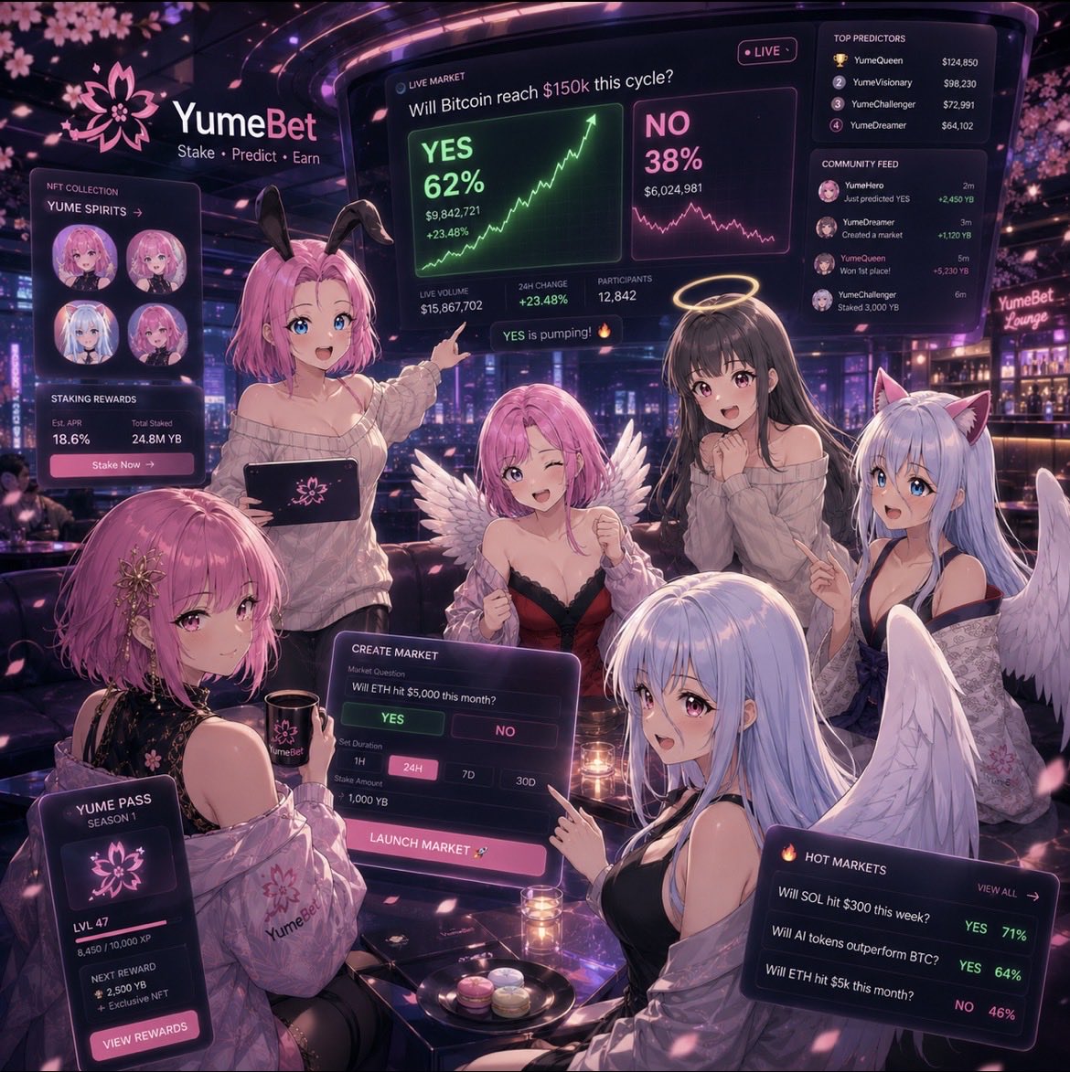 YumeBetPredict's tweet photo. Watching thousands of people react to the same prediction in real time is going to become one of the most addictive parts of the internet.

Conviction.
Competition.
Culture.
Being right before everyone else.

Prediction markets turn attention itself into a live experience.
#SUI https://t.co/1FqeeXhd19