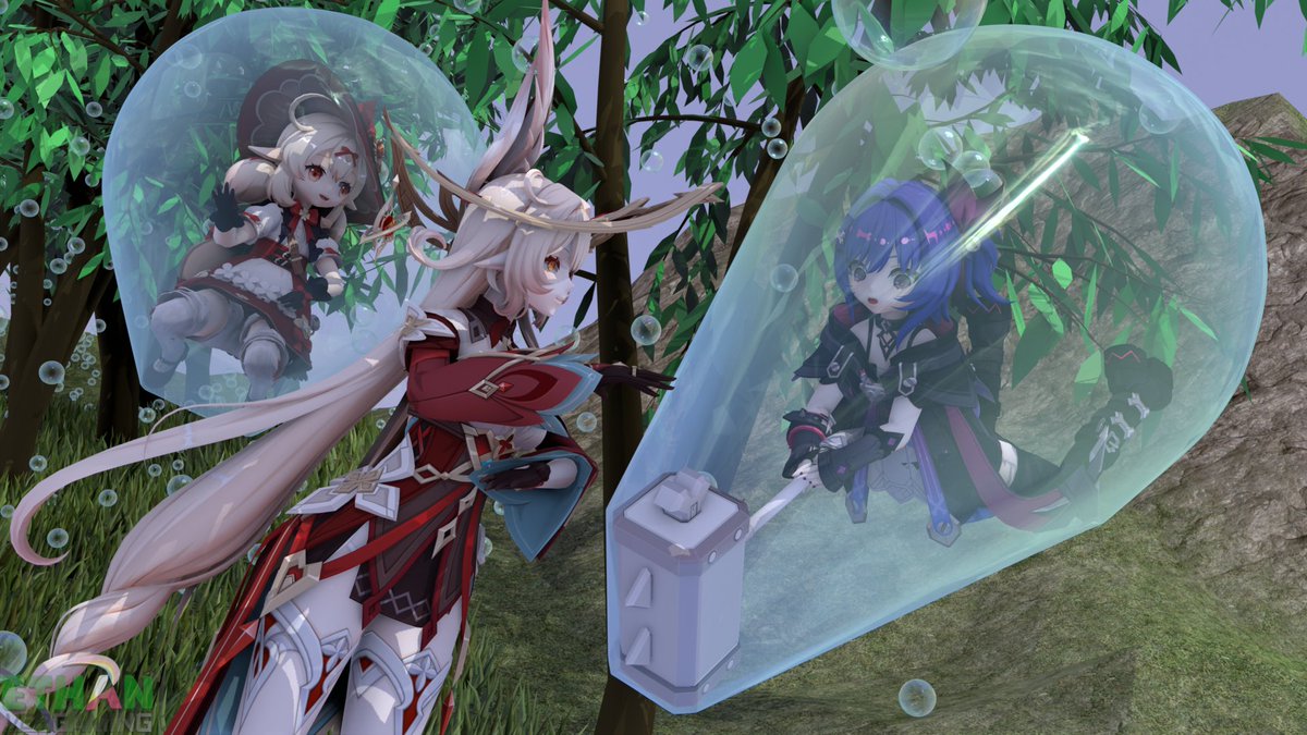 EthanVerGaming's tweet photo. It seems like despite #Prune being a "Witch Hunter" this time she got hunted by none other than the one she is hunting, #Alice
#blender #bubble #bubbled #bubbletrap #GenshinImpact #magic #render #3d #mikumikudance #bubbles #原神 https://t.co/waQI3LiCYF
