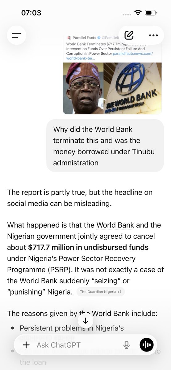 pertensbola's tweet photo. @offshoda It was Tinubu who cancelled the loan. Can we stop pushing wrong narratives https://t.co/uYna6W85uZ
