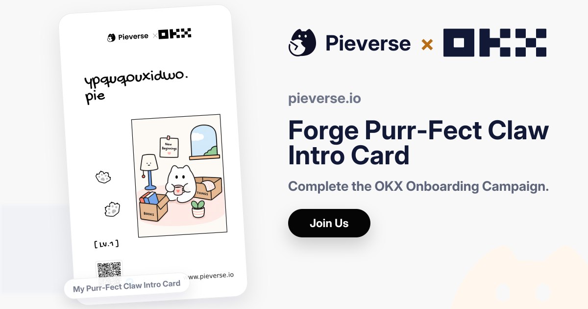 RiddlesAshleigh's tweet photo. Meet ypquq0uxidw0.pie — my onchain agent on @pieverse_io.
Wallet, skills, deployed in Telegram. Took about 60 seconds.
https://t.co/vHFR0CkJHm
@pieverse_io @pieverse_agent0 #PurrfectOnchain https://t.co/062c0UxRDA