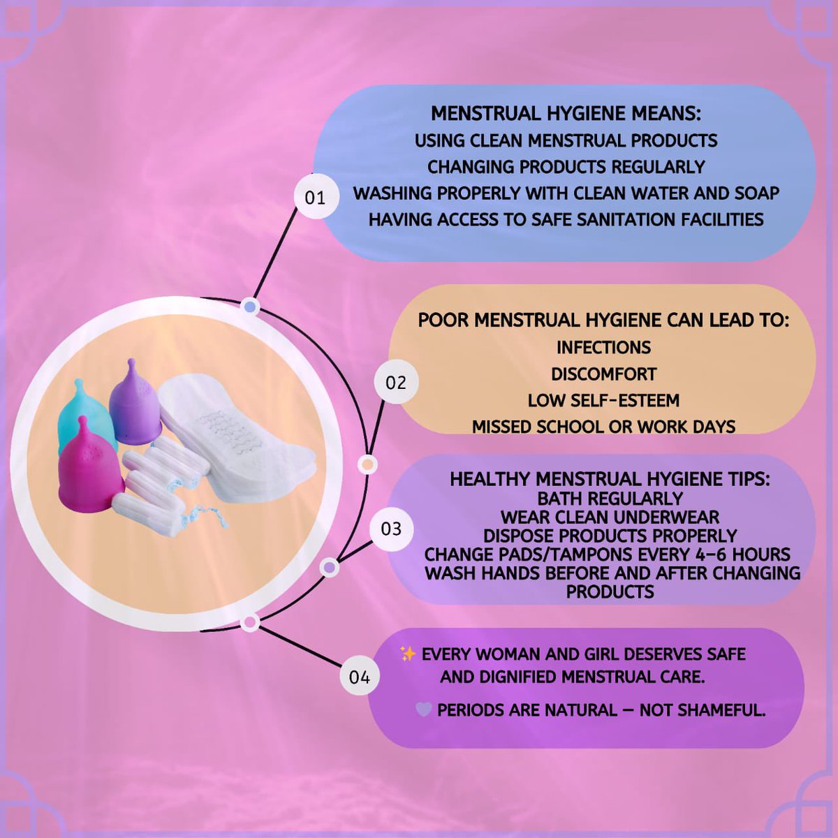 ThetriumphGF's tweet photo. Menstrual Hygiene Day is celebrated to break the silence, challenge stigma, and ensure that every girl and woman has access to proper menstrual care, education, and support. Because no girl should miss school, lose confidence, or feel less because of her period. https://t.co/KzXbUwO1Gg