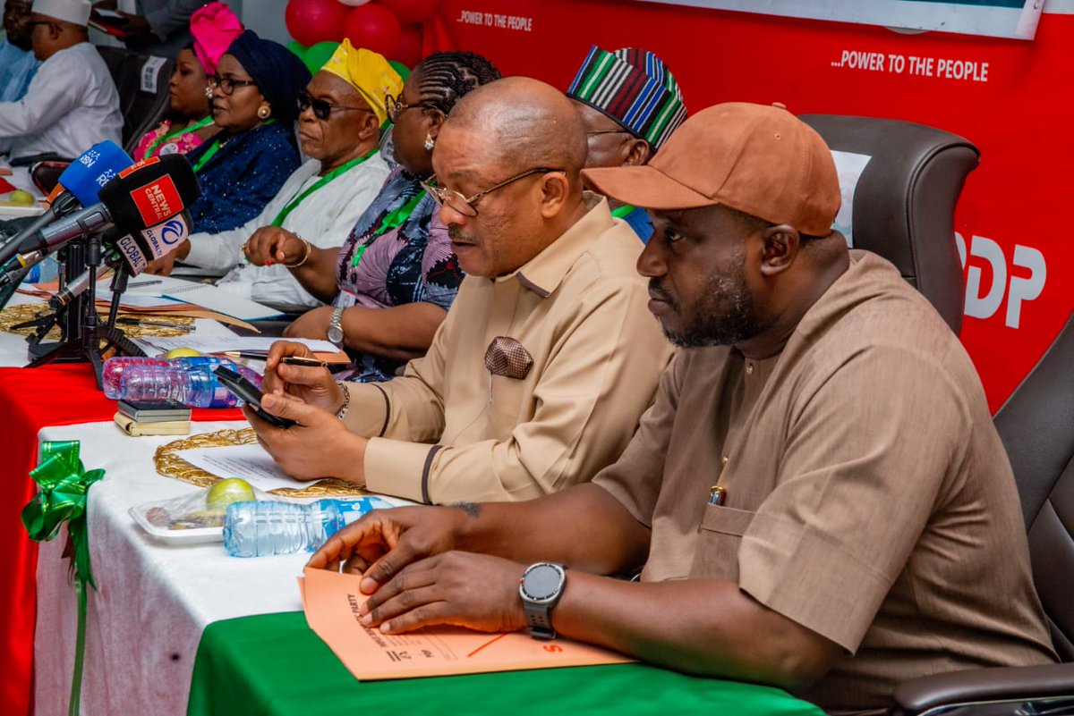 pdpnof's tweet photo. PHOTO NEWS:
On Tuesday, May 26, 2026, the Peoples Democratic Party (PDP), under the leadership of Abdulrahman Mohammed, declared former Cross River State governorship candidate Senator Sandy Onor as its consensus presidential candidate for the 2027 general election. https://t.co/cSrp5puvZg