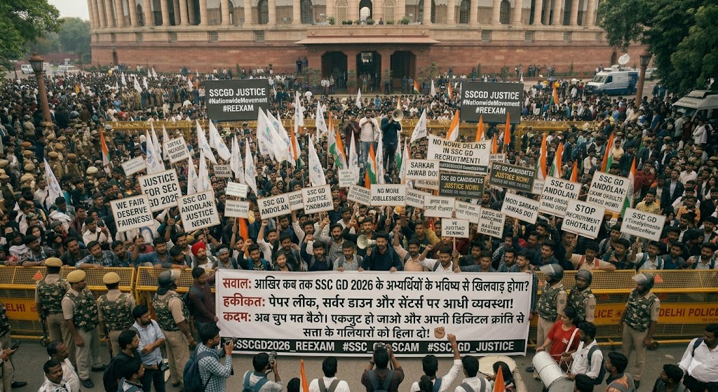 GuptaJiRah31808's tweet photo. सवाल: आखिर कब तक SSC GD 2026 के अभ्यर्थियों के भविष्य से खिलवाड़ होगा? हकीकत: पेपर लीक, सर्वर डाउन और सेंटर्स पर आधी व्यवस्था! कदम: अब चुप मत बैठो। एकजुट हो जाओ और अपनी डिजिटल क्रांति से सत्ता के गलियारों को हिला दो! ✊
#SSCGD2026_REEXAM #SSC_GD_SCAM #SSC_GD_JUSTICE https://t.co/6BuXZrSNKV