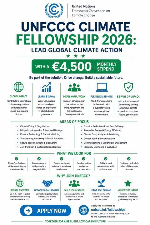 studysustainhub's tweet photo. Apply Now!

The UNFCCC Fellowship Programme 2026
📆 Deadline: June 08, 2026
🔗 Apply here: https://t.co/QMeLTpA1Ab 

#UNFCCC https://t.co/BKdWEM32eA
