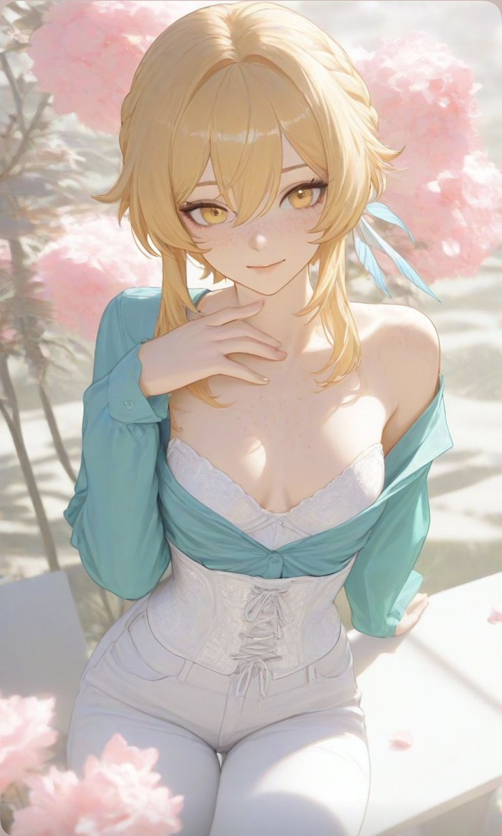 TRVLDBLlSS's tweet photo. wearing anything underneath. though the the outfit was tight and fit around her body , hugging every curve of her body, the intimate areas, especially her chest, was cupped by the fabric nicely. 

sitting there her face flushed red as she looks at him, with a soft teasing smile. https://t.co/AQIWX5C5Vq