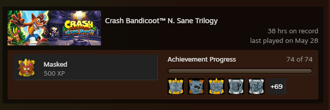 Spookiner's tweet photo. 2nd time playing n. sane trilogy since like 2018 and i made sure to 100% it because i love crash yayayayaya

now i gotta get crash 4 on pc and do 106% (not easy) 😭 https://t.co/lhkqRNLI5B