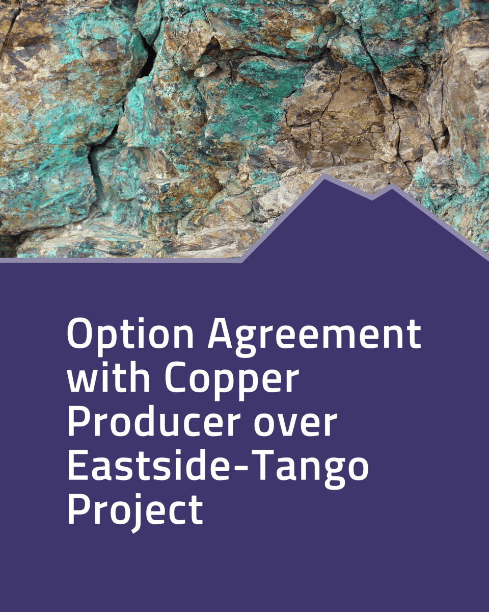 mining_great's tweet photo. Option Agreement with global copper producer KGHM regarding the pooled Eastside-Tango copper porphyry project in Nevada, in which Great Western holds a 30% participating interest.  Great Western will receive option payments, advance royalties and milestone payments up to $870k, in addition to a 0.6% NSR.
 
This agreement validates Great Western’s strategy of partnering assets while retaining long-term upside exposure.
 
Read in full – https://t.co/i3ckanrUnb

#GWMO #Copper #Mining