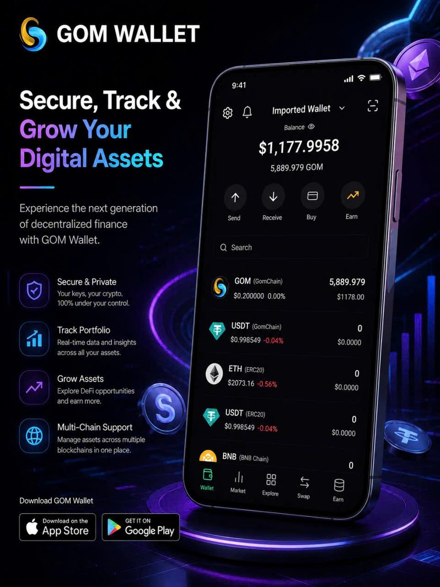 GombayEX's tweet photo. 🔐 GOM Wallet is being built to make Web3 access simpler and more practical for everyday users.

Instead of focusing only on storage, the goal is to create a smoother connection between users, digital assets, and the growing GOM ecosystem. 🌐

Features being developed include:
👉 Layer-1 integration
👉 Multi-chain support
👉 Secure asset management
👉 Access to Web3 utilities and ecosystem services

Designed for:
🥇 Holders
🥇 Traders
🥇 Builders
🥇 Web3 communities

The future of crypto adoption depends on products that are simple to use, stable, and accessible to a global audience.

GOM Wallet is moving step by step in that direction. 🚀

#GOM #GOMWallet #Web3 #Blockchain #Crypto #GomChain
#Layer1, #Gombayex #GOMscan