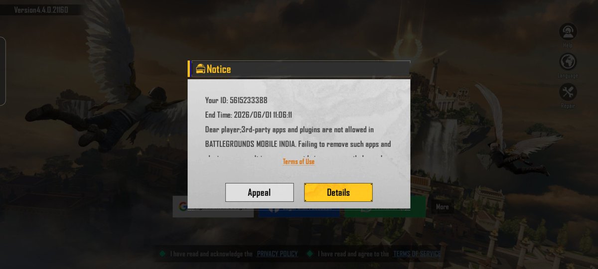 Love167625's tweet photo. @BGMI_Official @BG_MOBILE_IN BGMI_Official Please help
My account got a temporary 7-day ban even though I did nothing wrong.I have 700X-Suit coins and 200+luck,and the event end on the same day my account gets unbanned.I invested a lot in spins. review my account or help with an early unban
UID:5615233388 https://t.co/49RAykAK6j
