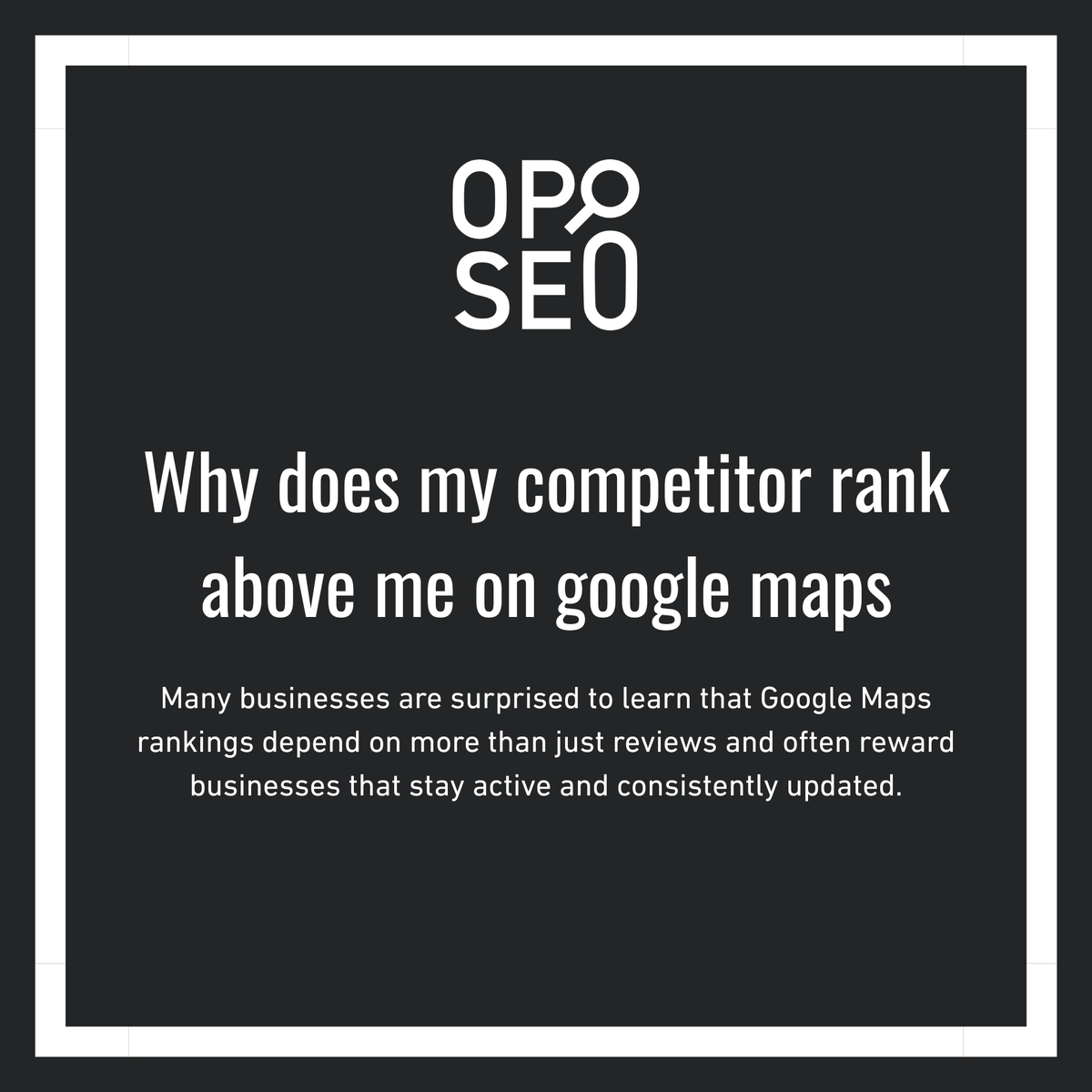 OPO_SEO's tweet photo. Your competitor may rank higher on Google Maps because Google understands and trusts their business more clearly. Strong reviews, consistent business details, active profiles, and clear service pages all help improve local rankings. https://t.co/uAHsgS3wCQ