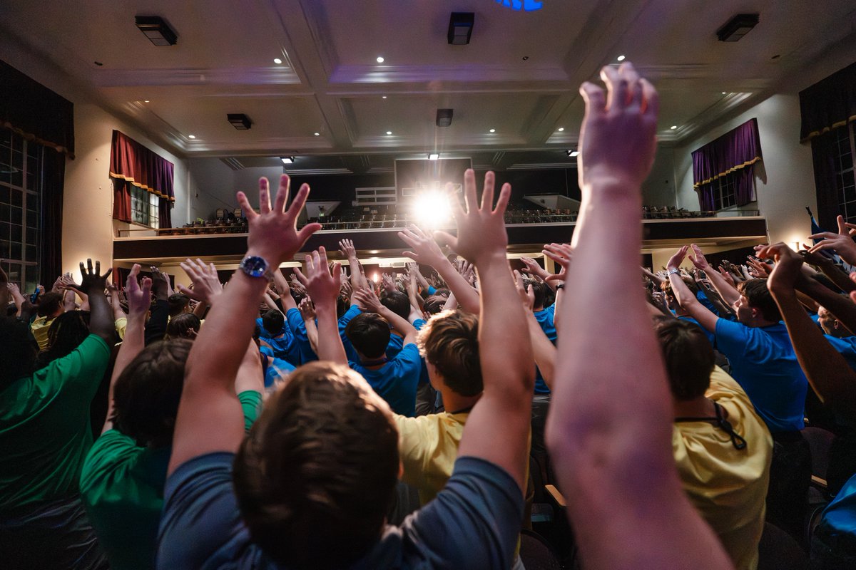 ARBoysState's tweet photo. A fan favorite returns to Arkansas Boys State. Tonight, VP Parker joined our delegates in Ida Waldran Auditorium for a General Assembly that's become one of the highlights of our week. Welcome back to ARBS!

#ARBS2026 https://t.co/eQMFlzJcQ5