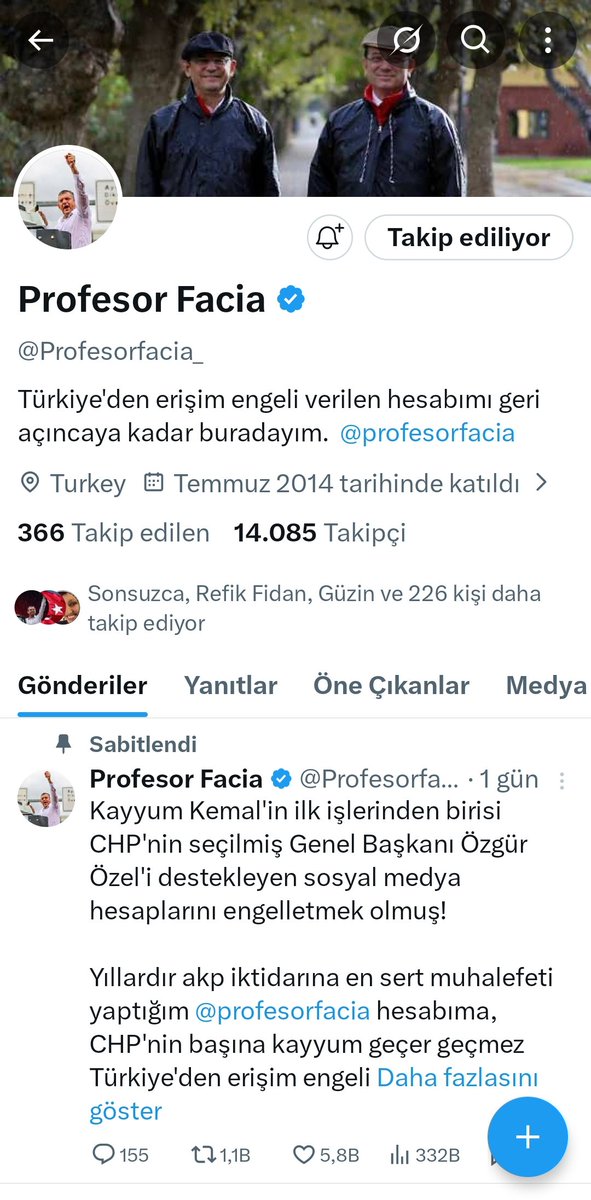 Emrullah11e8iw's tweet photo. #FF_Special
İyi Bayramlar herkese 🍬🍫☕
Butlan ile Sultan ittifakı bir olup X hesaplarımızı Türkiye'de görünmesin diye taraflı olduğunu aşina olduğumuz Türkiye Cumhuriyeti bir hukuk devletidir söylemde kaldığı
Her türlü hakaret vb. Paylaşımlar yapan Trollere YASAL
Hükümeti ve Gazi Mustafa Kemal Atatürk'ün 2 emanetinden biri dediği Cumhuriyet Halk Partisi'ne çökenleri eleştiri yaptığımız paylaşımlar yüzünden Muhalif hesaplara YASAK
İşte bu yüzden Muhalif X hesapları bir bir Türkiye'de erişime engelleniyor
Sinmiyoruz
Korkmuyoruz
Teslim olmuyoruz
Susmuyoruz ✊
Atatürkçü ve Cumhuriyetin Nöbetçilerden @Profesorfacia_ ana hesabı ve yedek hesabı ile Oğuz dostumuzun da ana hesabı Türkiye'de erişime engellendi
Sizden ricam yeni hesaplarını takip etmek olacaktır 🤗🙏
Kurtuluş yok tek başına 🇹🇷
Ya hep beraber
Ya hiç birimiz ✊