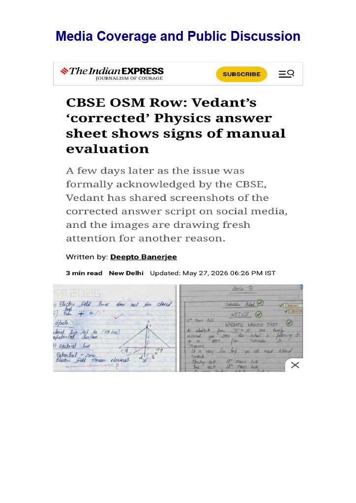 PuruliaJnv's tweet photo. Feedback Report on CBSE On-Screen
Marking (OSM) System https://t.co/smWuwfNfHS