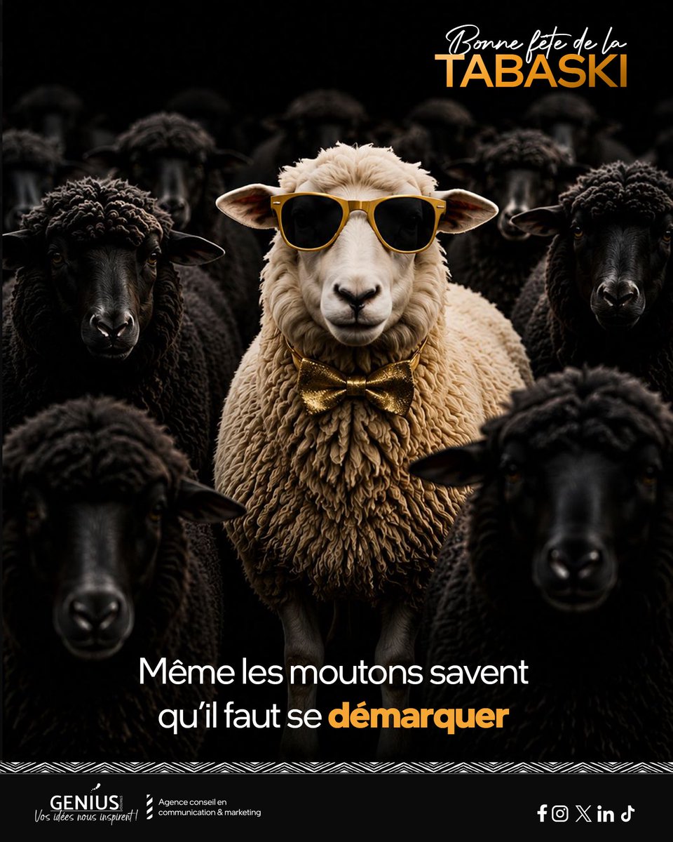 Geniusstrategy1's tweet photo. Cette Tabaski, sortez du troupeau.
Votre image mérite de se démarquer.🐏 

#Tabaski2026  #Communication  #Marketing #GeniusStrategy https://t.co/TRm8PQvZpK