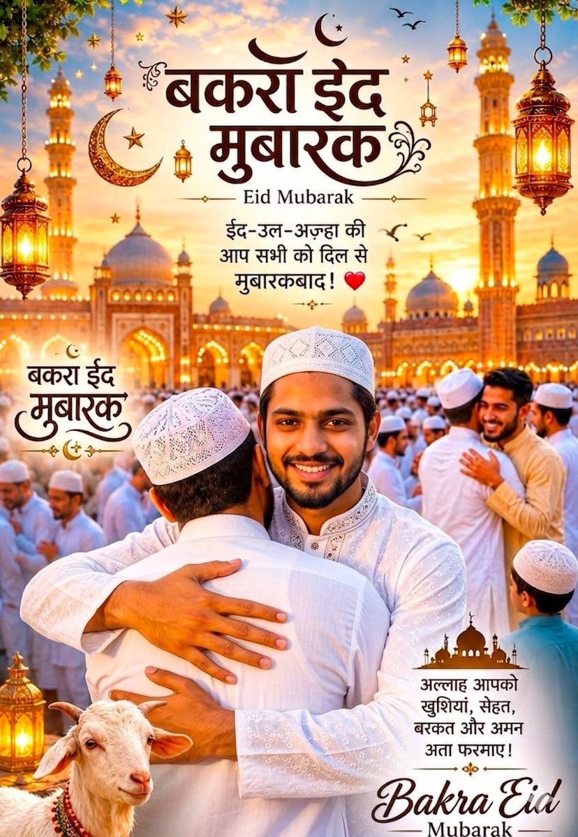 A_K_FM's tweet photo. Wishing you all a very blessed Eid-ul-Adha! May this special day bring peace, joy, and prosperity to your homes and hearts. Let’s celebrate the spirit of sacrifice and gratitude together. Eid Mubarak to you and your loved ones🌙✨ https://t.co/p4YKlGCvMD