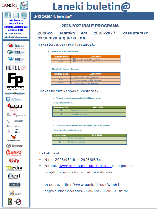 jakinbai's tweet photo. Lanekiren laugarren buletina argitaratu da, hemen: https://t.co/AzxxFR5SVA Zuen interesekoa izatea espero da @FPeuskadi @ikaslanaraba @IkaslanBizkaia @ikaslangipuzkoa @HETELFP https://t.co/6IVDdoDhf1