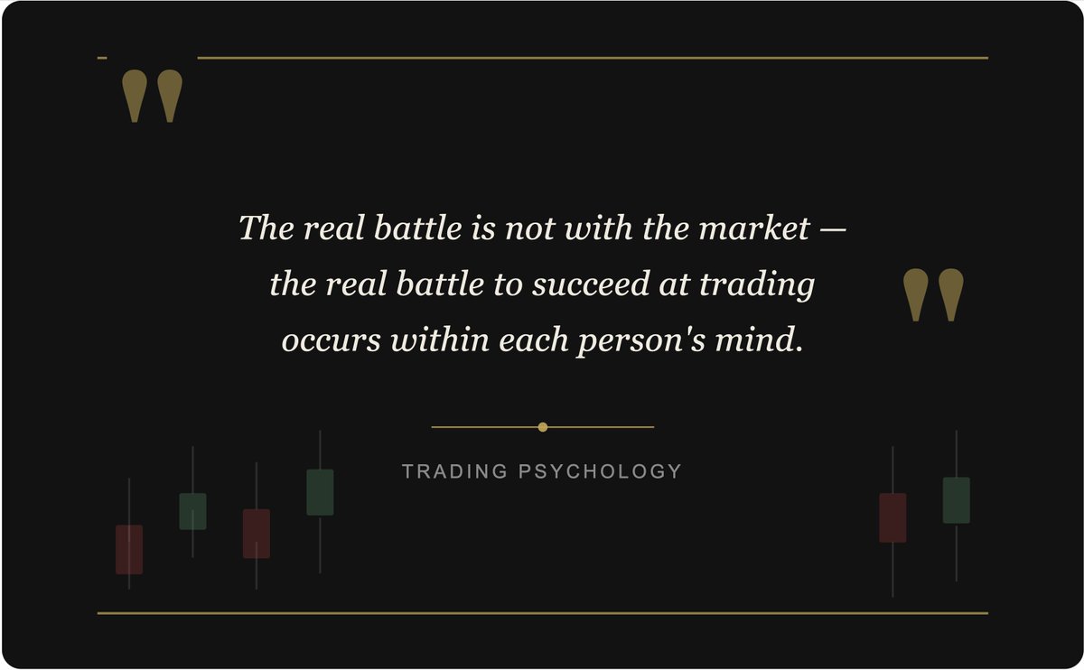 AlphaMind101's tweet photo. A defining characteristic of great traders is not that they make great calls; sure, they make some, but so does everyone. It doesn’t come from catching a trend and staying with it until it dies, nor from being the best at leaning into breakouts, or excelling at mean reversion—those are merely what they are supposed to be doing, if their process so requires.

The defining characteristic comes from being able to own the moments when it matters, from adhering to the plan, staying on script, and trusting the process when everything is screaming at them to change course. - This battle occurs in their mind, when they are able to push back against their ego, and to challenge themselves to do something in defiance of their ego—something which makes them vulnerable, and they do it anyway.

That is the character I see in great traders. - This defines them, and is a reminder that the real battle is not with the market, the real battle to succeed at trading occurs within each person's mind
