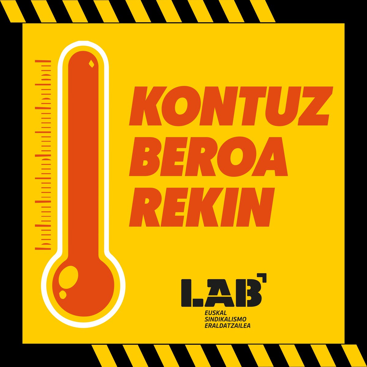 LABbilbo's tweet photo. 🥵  🔆 🌡️ Gaur ere kontuz! 

❌ Ez zaitez arriskuan jarri! 

Ezagutu zure eskubideak eta prebentzio neurriak exijitu! 

📘 Lantokietako beroari aurre egiteko GIDA: 
https://t.co/M93o0l3meb https://t.co/Vg9nTBP81S