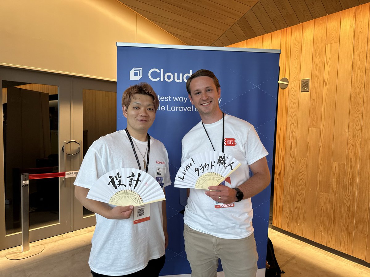 tai_name0104's tweet photo. Thank you so much, @LeahTCodes and @bentumbleson 
I really appreciated your kindness despite my poor English.

I’m excited to try Laravel Cloud for my personal projects!

I’ll keep studying English to communicate with engineers worldwide.

Hope to see you again!

 #LaravelLiveJP https://t.co/Zc8GAXr712