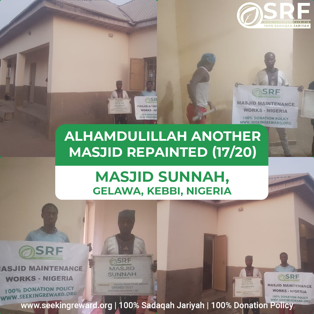 SeekingReward's tweet photo. 🎨 Alhamdulillah, we have made more progress with our maintenance project for TWENTY SRF Masjids in #Nigeria.

🕌 By the permission of Allah, we have managed to paint ANOTHER Masjid, this time located in Gelawa village, Kebbi region. https://t.co/CbPo1qczEF