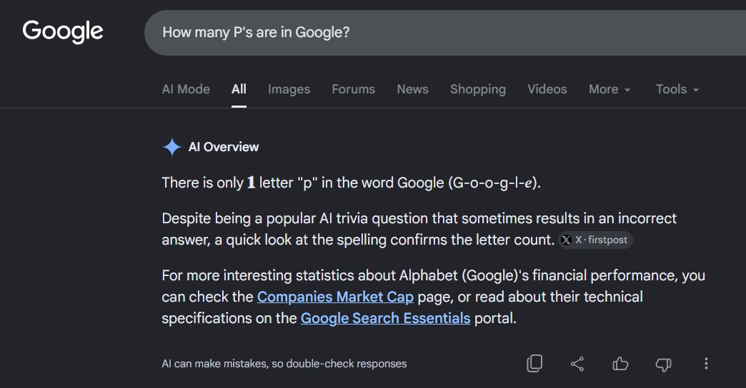 PirateSoftware's tweet photo. AI really puts the P in Google. https://t.co/RJfiMDEGtC