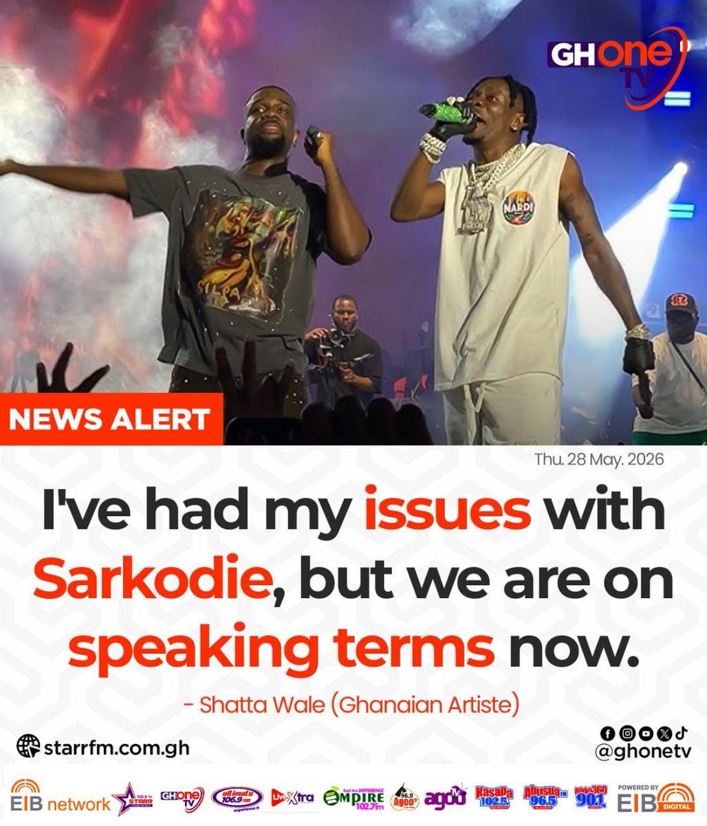 starr1035fm's tweet photo. I've had my issues with Sarkodie, but we are on speaking terms now... - Shatta Wale (Ghanaian Artiste)

#GHOneNews #EIBNetwork 
#StarrFM #NewsAlert https://t.co/J2uAj6lZAK