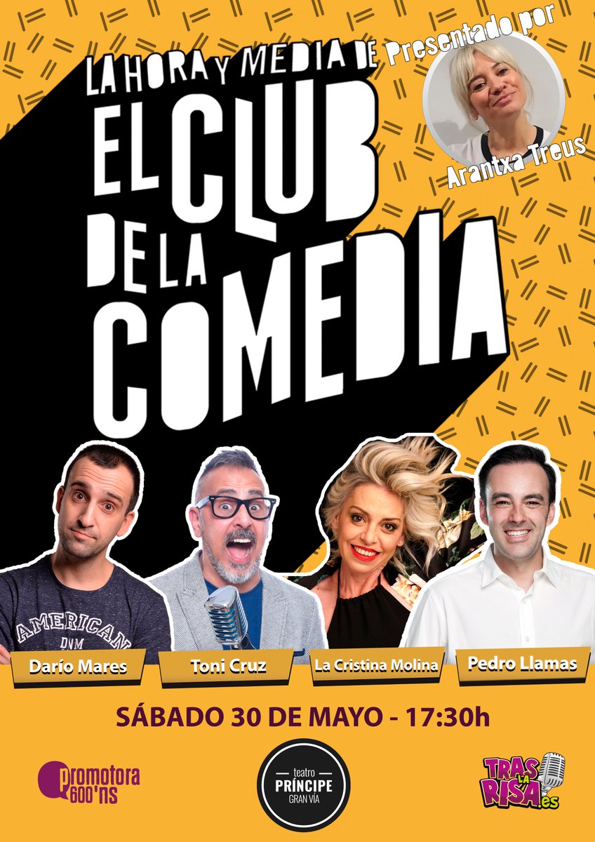 TrasLaRisa's tweet photo. ¡Este FINDE tenemos unos CARTELAZOS con los que el Teatro Príncipe Gran Vía de #Madrid temblará de risas!👏

¿Te lo vas a perder? 👉 https://t.co/YUWO1xhIDE

#MonólogosTrasLaRisa #teatro #humor https://t.co/EsdshuXuJp