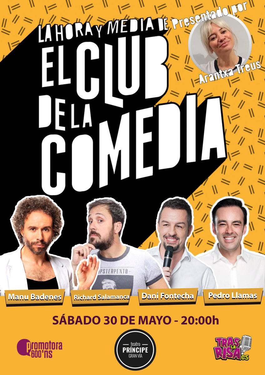 TrasLaRisa's tweet photo. ¡Este FINDE tenemos unos CARTELAZOS con los que el Teatro Príncipe Gran Vía de #Madrid temblará de risas!👏

¿Te lo vas a perder? 👉 https://t.co/YUWO1xhIDE

#MonólogosTrasLaRisa #teatro #humor https://t.co/EsdshuXuJp