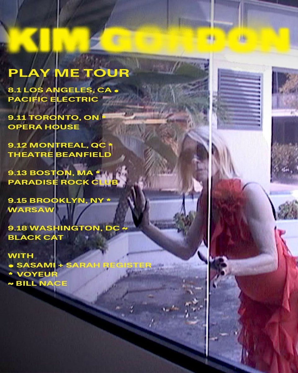 kimletgordon's tweet photo. New 2026 North American PLAY ME Tour Dates Announced

Tickets on sale Friday, April 10 at 10am local time.

8/1/26
Los Angeles, CA
Pacific Electric
With  +

9/11/26
Toronto, ON
Opera House
With

9/12/26
Montreal, QC
Theatre Beanfield
With

9/13/26
Bo... https://t.co/B5vaqLIUC8