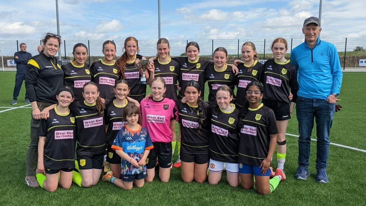 TarbertComp's tweet photo. Congrats to captain Zoe McEvoy &amp; all our Comp Girls on the U14 GB Rovers Soccer team who won the Desmond League Final recently. Zoe opened the scoring, Amy Lenihan also got her name on the scoresheet but Kayla Riordan stole the show scoring 4 goals. Well done to all involved🏆️ https://t.co/jVsxC0IjpF