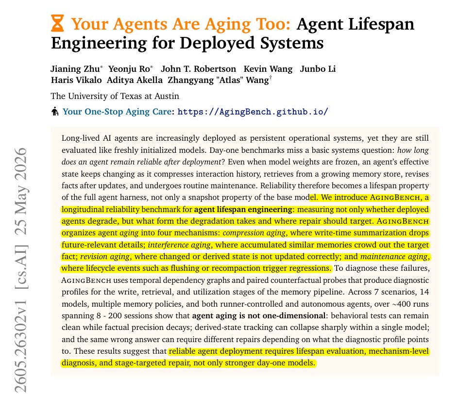 AgingBench: AI Agents Lose Reliability Over Time & Memory Fails