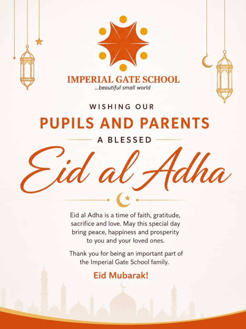 igslekki's tweet photo. Imperial Gate School extends warm greetings to our pupils, parents, and the entire school community on the occasion of Eid al-Adha.

May this blessed festival bring peace, joy, gratitude, and prosperity to you and your loved ones. 

Eid Mubarak!
#EidAlAdha #ImperialGateSchool https://t.co/0CRNsQBIGb