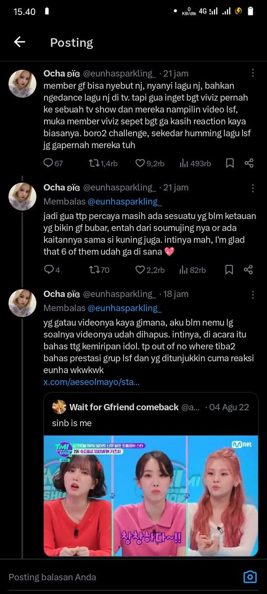 sseraist's tweet photo. ni orang apa kabar ya dulu dia pernah nyetir opini sampe 9k likes kalau gfriend gak suka sama le sserafim aowkwowk penasaran sama reaksi dia pas tau gfriend sama le sserafim ternyata punya groupchat 😂😂 https://t.co/kEs6OX9Tju